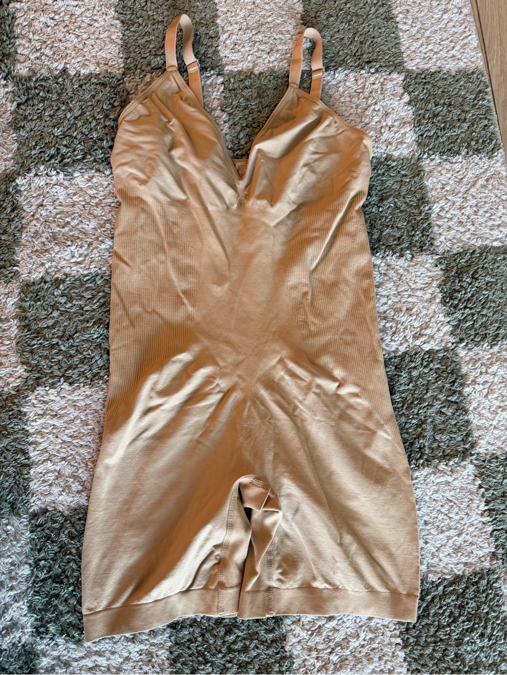 Beige Shapewear Bodysuit with Adjustable Straps